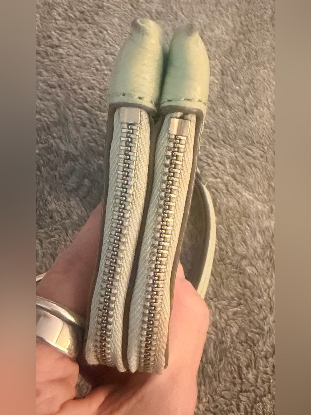 Coach Light Green Mint Leather Wristlet Wallet - Picture 11 of 12